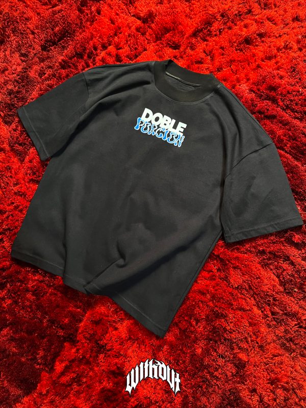 Camiseta Oversize Tren a vapor negra