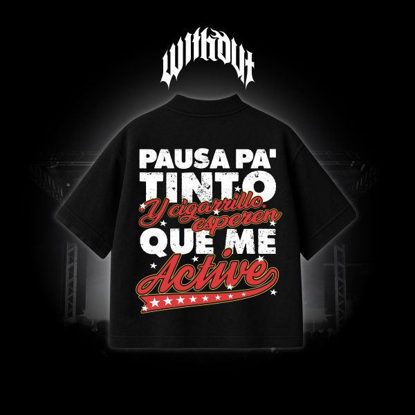 Camiseta Oversize Oblivion´s pausa pa´ tinto negra