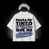 Camiseta Oversize Oblivion´s pausa pa´ tinto blanca