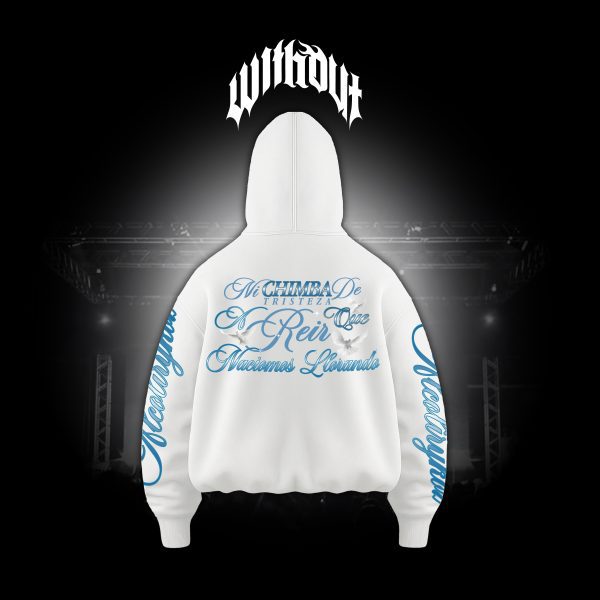 Hoodie Oversize Alcolirykoz Baño de ruda blanco