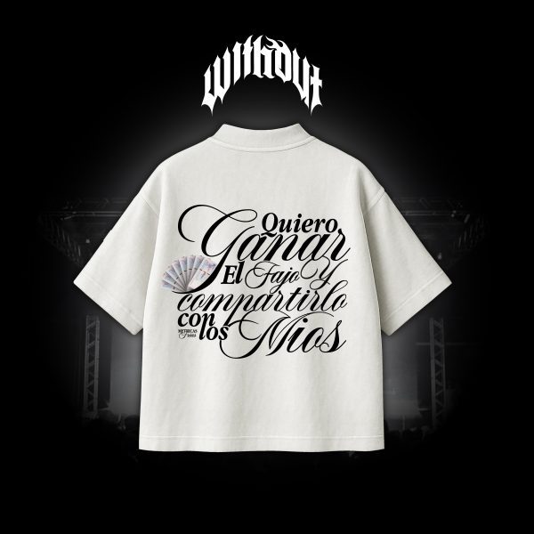 Camiseta Oversize Magia negra blanca