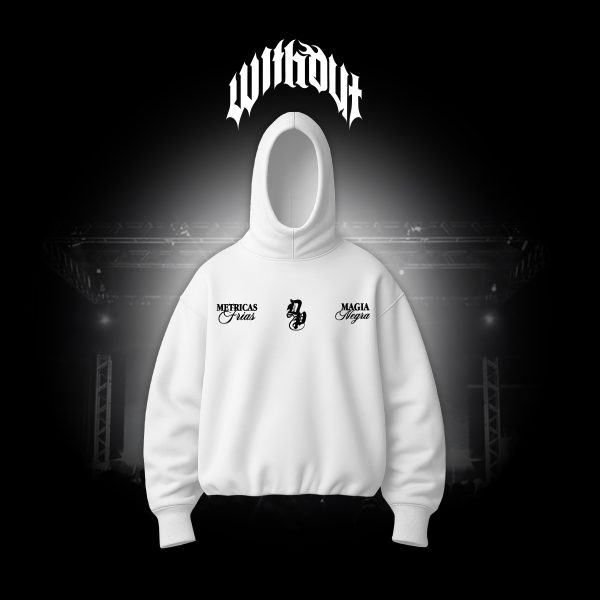 Hoodie Oversize Magia negra blanco