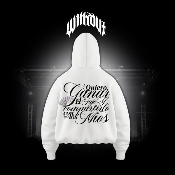 Hoodie Oversize Magia negra blanco