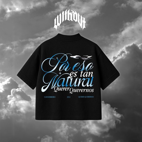 Camiseta Oversize Querer querernos negra hombre