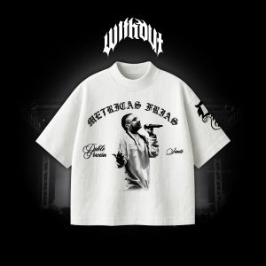 Camiseta Oversize Métricas frias blanca