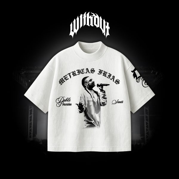Camiseta Oversize Métricas frias blanca