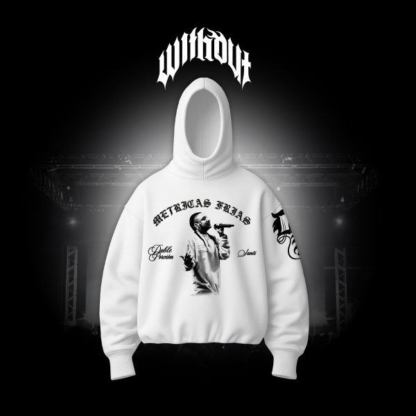 Hoodie Oversize Métricas frías blanco
