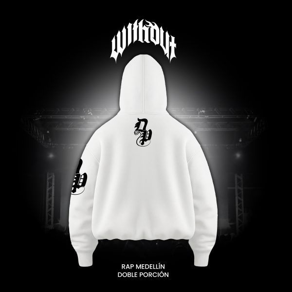 Hoodie Oversize Métricas frías blanco