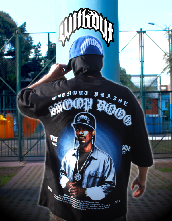 Camiseta Oversize Snoop Dogg Negra
