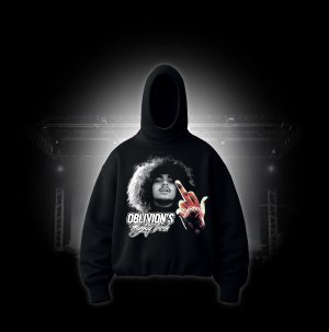Hoodie Oversize Oblivion's Migthy Trash negro