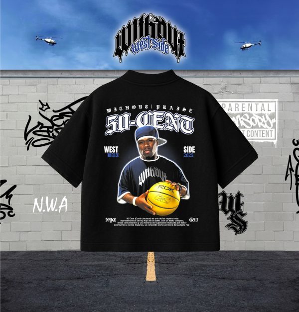 Camiseta Oversize 50 cent Negra
