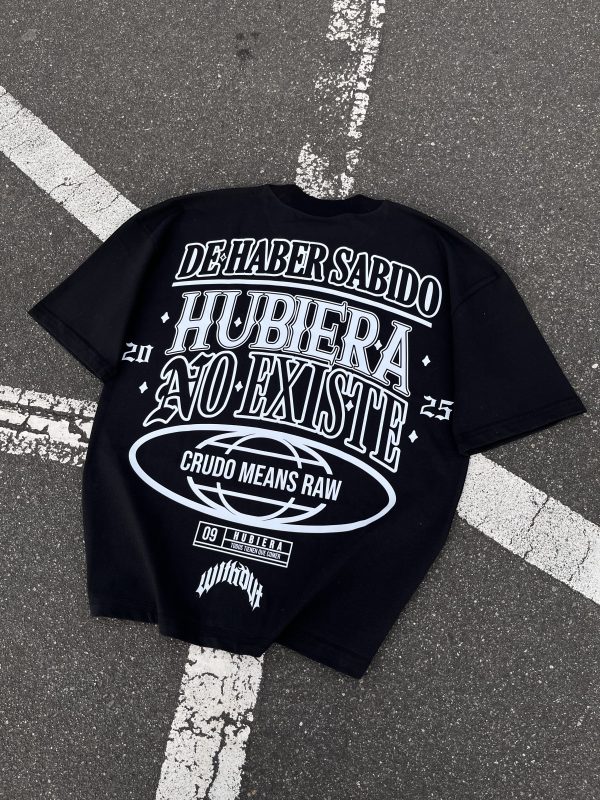 Camiseta Oversize Crudo Means Raw "Hubiera" Negra