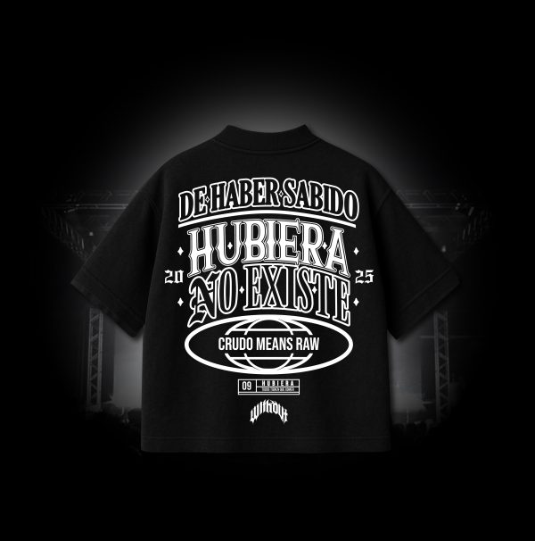 Camiseta Oversize Crudo Means Raw "Hubiera" Negra