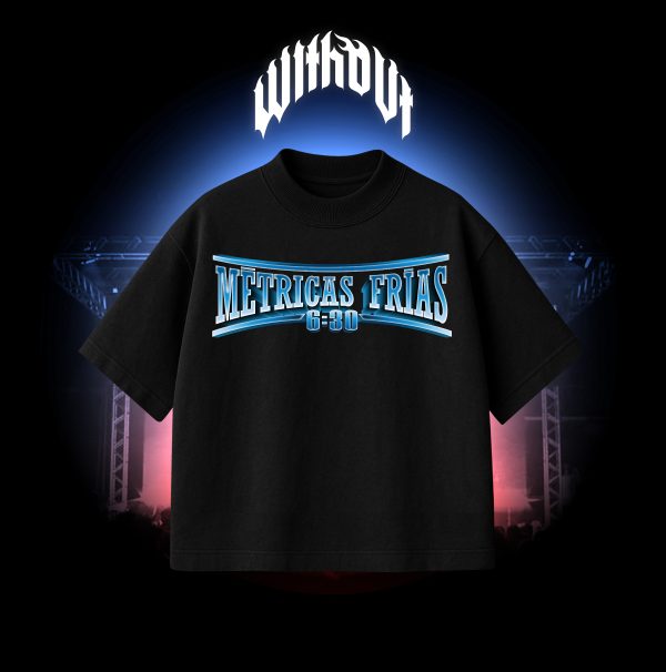 Camiseta Oversize Métricas frías "6:30" Negra