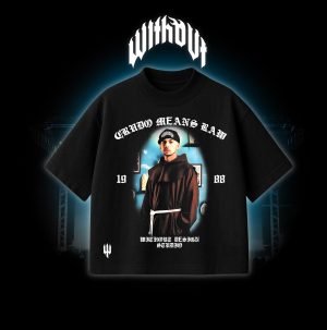 CREADOR _Mesa de trabajo 1 copia 2 Camiseta Oversize Santo Crudo Means Raw Negra