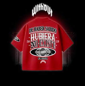 CREADOR _Mesa de trabajo 1 copia 5 Camiseta Oversize Crudo Means raw "Hubiera" Roja