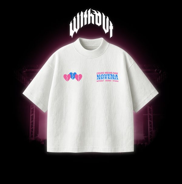 CREADOR _Mesa de trabajo 1 copia Camiseta Oversize Crudo Means Raw "Novena" Blanca