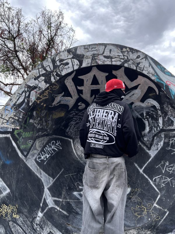 Hoodie Oversize Crudo Means raw "Hubiera" Negro