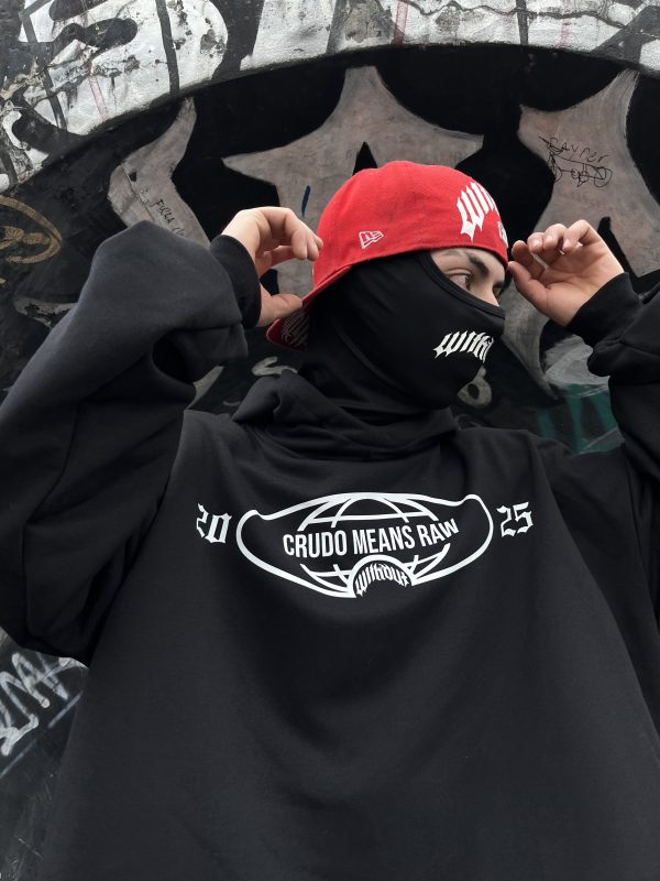 Hoodie Oversize Crudo Means raw "Hubiera" Negro