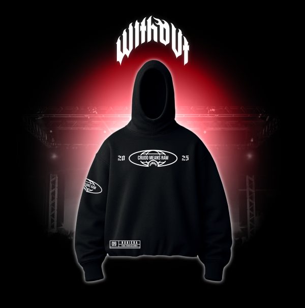 Hoodie Oversize Crudo Means raw "Hubiera" Negro