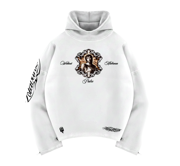 Hoodie Oversize "Gloria Pattri Sacto" | Blanco