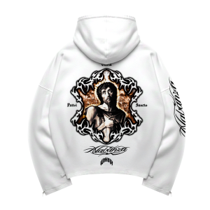 Hoodie Oversize "Gloria Pattri Sacto" | Blanco