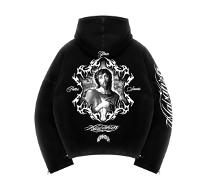 Hoodie Oversize "Gloria Pattri Sacto" | Negro