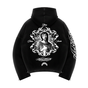 Hoodie Oversize "Gloria Pattri Sacto" | Negro