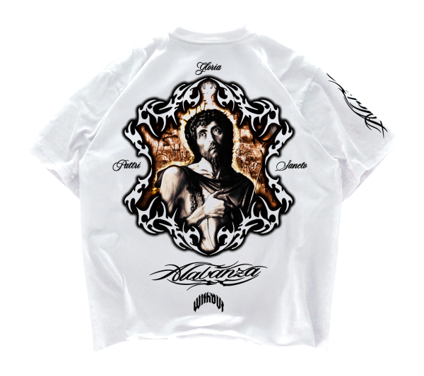 Camiseta Oversize "Gloria Pattri Sacto" | Blanca