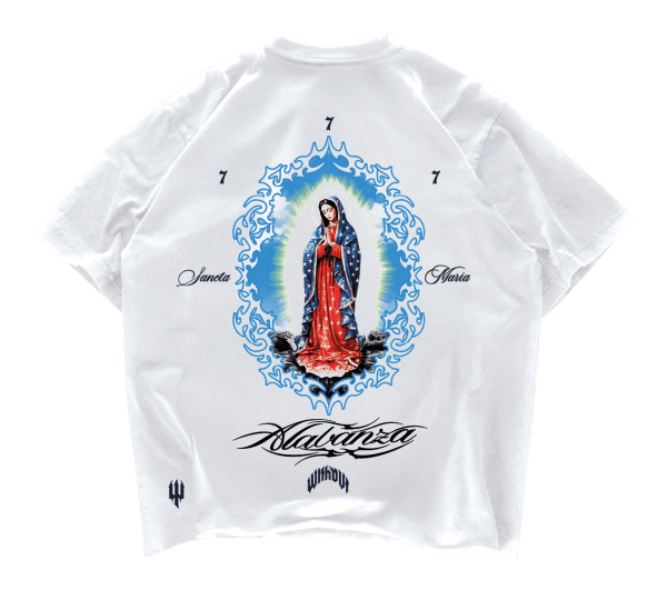Recurso 43 Camiseta Oversize "Sancta Maria" | Blanca
